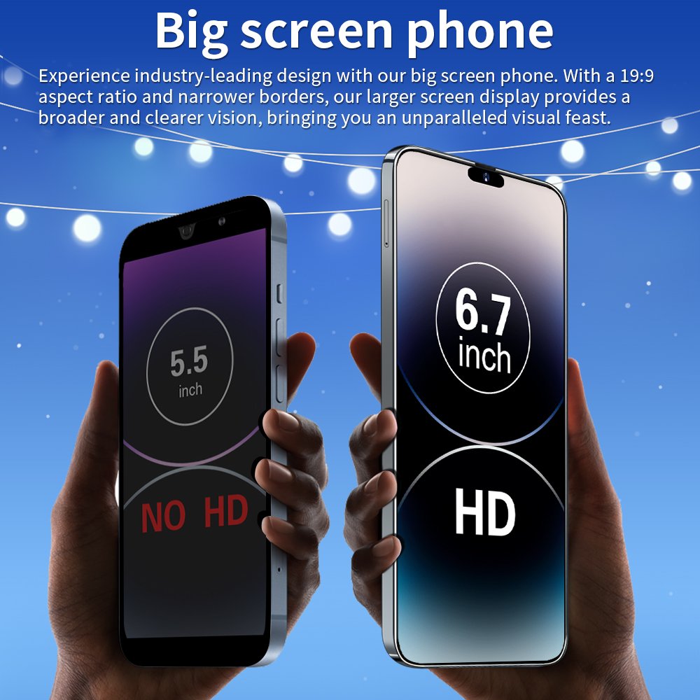Original i15 phone 15 pro max neuf 6.7 inch 12GB + 512Gb Clone IOSS smartphone 8-core celulares 15 pro max unlocked mobile phone